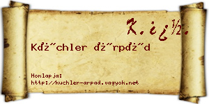 Küchler Árpád névjegykártya
